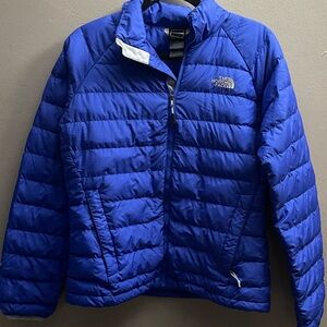 The North Face Blue Puffer Jacket Lightweight Insulated